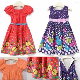 Girl Dresses Hooyi Fashion Girls Dress 2023 Summer 2 3 4 5 6 7 8 9 10 Years Children Sundress Princess Butterfly Polka Dot Jumpers
