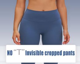 women039s sports pants high waist yoga pant fitness outfit Lightweight Nude feeling Stretch capri No T Invisible gym Cropped Tr1132385