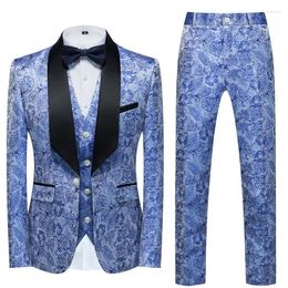 Men's Suits Male Dress Wedding Man Jacquard Three-piece Suit For Men Mens 3 Piece