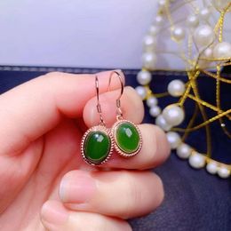 Earring studs women green jade chalcedony zircon diamond rose gold earring girl party Jewellery birthday gift