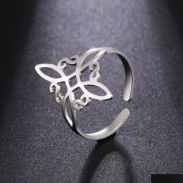 Ring For Women Stainless Steel Adjustable Open Finger Rings New Witchcraft Amet Jewellery Birthday Gift Drop Delivery Dhgarden Othrz