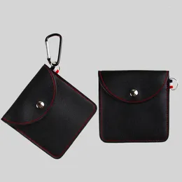 Card Holders Men Women Data Cable Earphone Storage Bag With Buckle Hook Slim Pu Leather Purse Organiser Mini USB Protective Case