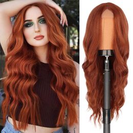 yielding Synthetic Wigs Wig Women's Small Lace Center Split Large Wave Long Curly Hair Cover Lace wigs