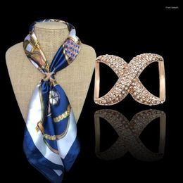 Brooches Women Shawl Ring Clip Scarves Fastener Crystal Silk Scarf Buckle Brooch Wedding Fashion Jewelry Female Classic Gift
