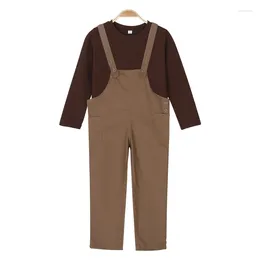 Clothing Sets Girls Clothes T-shirts Overalls Suits Loose Autumn Kids Casual Wear