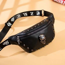 Waist Bags Men Punk Bag Belt Fashion Skull Pattern Fanny Pack Hip Packs Multifunction Outdoor Male Crossbody 231027