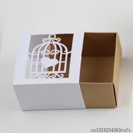 Gift Wrap 200pcs Wedding Candy Boxes White Box Kraft Paper Cage Love Tree