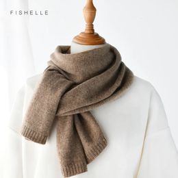 Scarves Camel luxury cashmere scarves women and men winter knitted scarf adults warm long wool ladies scarves solid color 231027