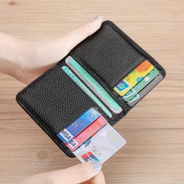 Card Holders Passport Mini Male Leather PU Holder Minimalist Men Wallet Slim Small Thin Id Line Purse Cover