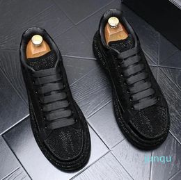 Luxury Rhinestone Designer Men's Shoes Punk Sneakers Male Casual Platform