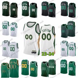 Jayson Tatum 2023-24 New Season Printed Basketball Jerseys Jrue Holiday Kristaps Porzingis Al Horford Jaylen Brown Derrick White Payton Pritchard Luke Stevens