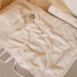 Blankets Ins Baby Blanket Autumn Winter Soft Coral Cute Cartoon Born Receiving Kindergarten Quilts Cover
