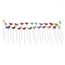 Garden Decorations 20 Pieces Butterflies Stakes And 4 Dragonflies Ornaments For Yard Patio Party Totally 2