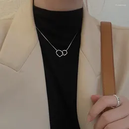 Pendant Necklaces Fashion Double Circle Necklace For Women Simple Design 2023 Jewellery