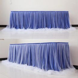 Table Skirt Ice Silk Fabric Wedding Skirts For Tablecloth Cover Stage White Tulle Tutu Decor