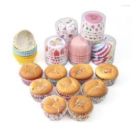 Festive Supplies 100Pcs/pack Cake Muffin Cup Oil Proof Paper Cups High Temperature Resistance Box Cupcake Liner Kitchen Baking Accessories C