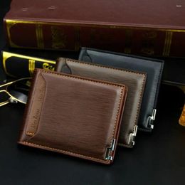 Wallets Bag Vintage Multifunction Cash Clip Male Business Wallet Iron Edg Gift Short Purse Holder Coin Men