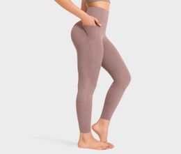 Sports Fast Drying Elastic Gym Leggings Yoga Outfits Tight Women039s High Waist Peach Hip Fitness Naked Pants Running Fitness W4201233992