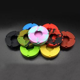 Multifunctional Colourful Silicone Smoking Ashtrays Portable Innovative Cover Dry Herb Tobacco Cigarette Cigar Holder Desktop Support Ash Soot Container Ashtray