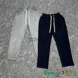 Men's Pants High Street Worn Wash Drop Sweatpants Men Women High Quality Solid Colour Pants Elastic Waist Trousers J231028