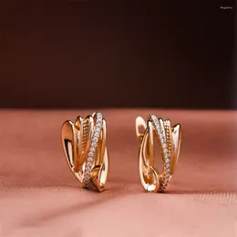 Stud Earrings Dckazz Geometry Vortex Shape Gold Colour Earring 2023 Style Fashion Crystal For Woman Daily Jewellery Accessories