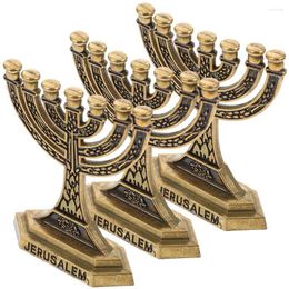 Candle Holders 3 Pcs Seven Hole Candlestick Decoration Creative Ornaments Table Tabletop Jewish Holder Simple 7-arm
