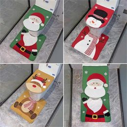 Toilet Seat Covers Multicolor Santa Cover Soft And Comfortable Christmas Decoration Bathroom Mat Fit Festive Accessories Durable