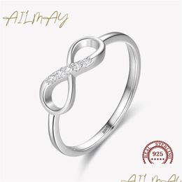 Sier Fashionc Infinity Love Rings Fine Cubic Zirconia Ring For Women Romantic Wedding Jewellery Drop Delivery Dhgarden Ot90Z
