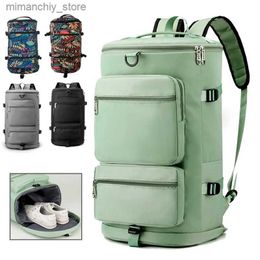 Outdoor Bags Waterproof Fitness Sports Backpack Men Women Outdoor Gym Shoulder Multifunctional Yoga Large Capacity Shoes Bags Dry Wet Duffle Q231028