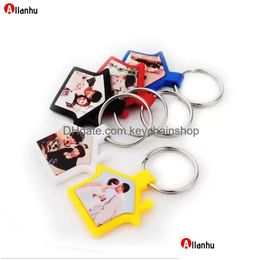 Sublimation Blank Acrylic Keychain Favour Double Sided Diy House Shape Keyring With Metal Ring Mini Festival Ornament Wxas Drop Deliver Dhi1X