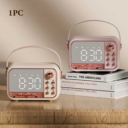 Mini Speakers HIFI Wireless Portable Retro -compatible Speaker Alarm Clock Aux Stereo USB Loud Home Decor Aesthetic Gift