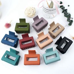 Square Matte Korean Solid Hair Claw Elegant Hairpins Barrette Crab Hair Clips For Women Girls Square Headwear Hair Accessories Jewellery 2879