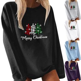 Gym Clothing Personalised Design Women's Christmas Print Long Sleeved Crew Neck Hoodie Full Juniors Blouses Tops Fashion Fitted Sports