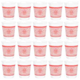 Disposable Cups Straws 50 Pcs Espresso Wedding Festive Paper Tableware Simple Outdoor 9Oz Chinese Creative Beverage One-off Banquet