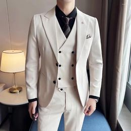 Men's Suits WEDDING Suit 3 -PIECE SET Single Buckle Custom Grooms Groom's For Elegant Boys Full Male Man Ternos