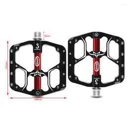 Bike Pedals CXWXC CXV15 2pc Bicycle Wide Flat Mountain Road Cycling Pedal 3 Sealed Bearings 9/16in Aluminum With Antiskid Cleats