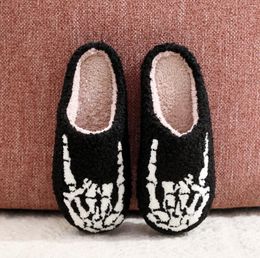 Slippers Skull Finger Pumpkin Halloween Womens Embroidered Home Flip Flops Floor Gifts