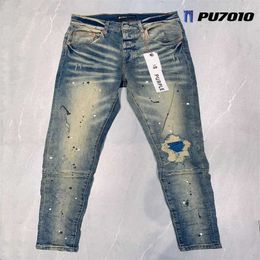 Purple Brand Jeans Designer Mens Denim Trousers Fashion Pants Straight Design Retro Streetwear Casual Sweatpants Apkm