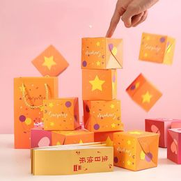 Gift Wrap Creative Bounce Box DIY Folding Paper Box Gift Surprise Bounce Box Explosion Red Envelope Gift Box Set 231027