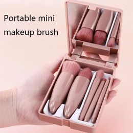 Makeup Brushes Morandi Cosmetic Brush In Box With Vanity Mirror Mini Portable Girl Travel Sleeve