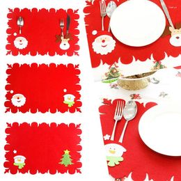 Table Mats 2023 Christmas Year Exquisite Placemat Pad Non-woven Fabric Mat 3 Styles