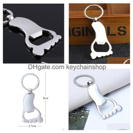 Alloy Bigfoot Bottle Openers Key Chain Little Feet Keychains Bag Pendant Wedding Favours Baby Shower Party Gifts Ring Drop Delivery Dhsye