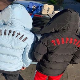 Trapstar Jacket Coats 2023Autumn Winter Trapstar Men's Bomber Jacket Embroidered Hooded Trench Coat Zipper