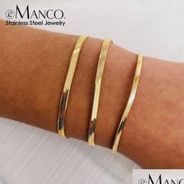 Women Trend Classic Snake Chain Bracelet Gold Colour Width 3/4/5Mm Stainless Steel Bracelets For Jewellery Gift Drop Delivery Dhgarden Ot1Sw