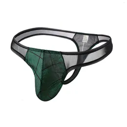 Underpants Men's Underwear Breathable Ride Up Male Flat Mesh Color Matching Briefs