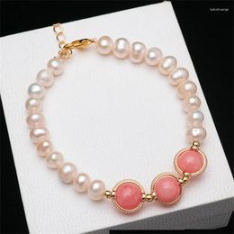 Strand 2023 Trendy Crystal Women Natural Freshwater Pearl Bracelet Agate Beads Bangles Jewelry Weddiing Party Gift Accessories Costumes