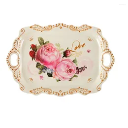 Plates Fruit Dish Euro Pallet Flowers Decoration Afternoon Tea Tray Melamine Restaurant Dessert Plate