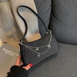 Evening Bags Women Y2K Denim Chain Hobo Shoulder Bag Fashion Underarm Crossbody Handbag