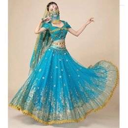 Stage Wear Belly Dance Costumes Set Women Halloween Cosplay Dress Adult Princess Exotic Dancewear Clothing Performance Party