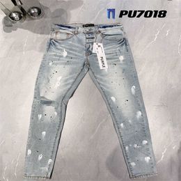 Purple Brand Jeans Designer Mens Denim Trousers Fashion Pants Straight Design Retro Streetwear Casual Sweatpants Az0w